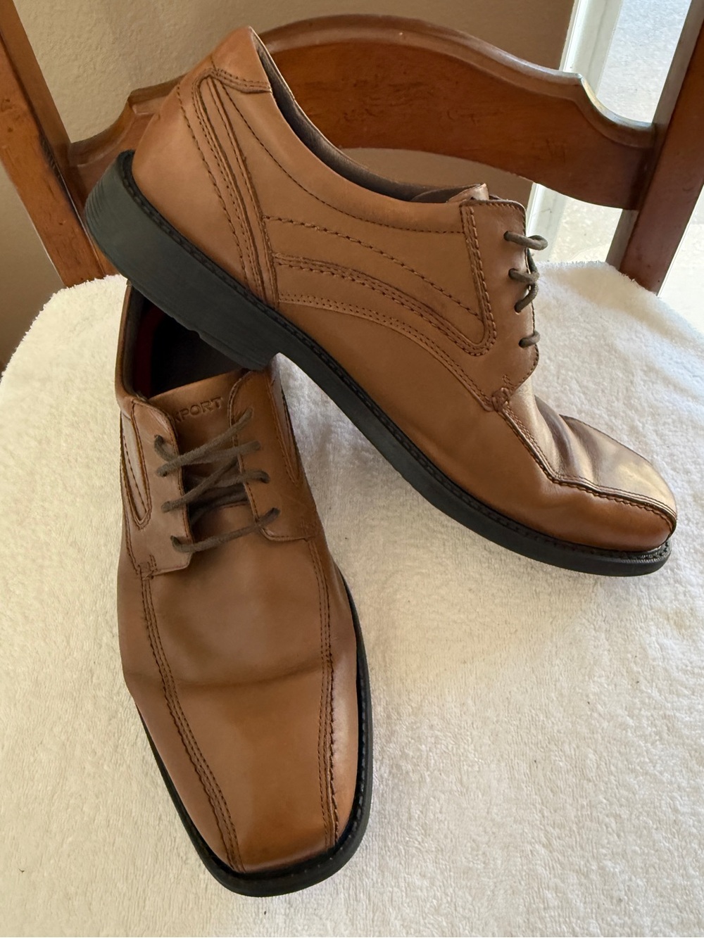 Rockport Style Leader 2 Bike Toe Oxford Men Size 12 Brown Lace-Up Shoes